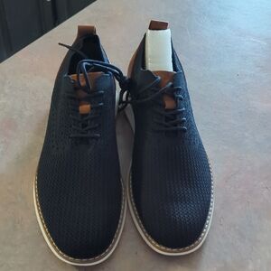 Classic Black Knit Oxford Shoes